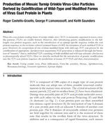 Production of Mosaic Turnip Crinkle Virus-Like Particles Derived by Coinfiltration of Wild-Type and Modified Forms of Virus Coat Protein in Plants